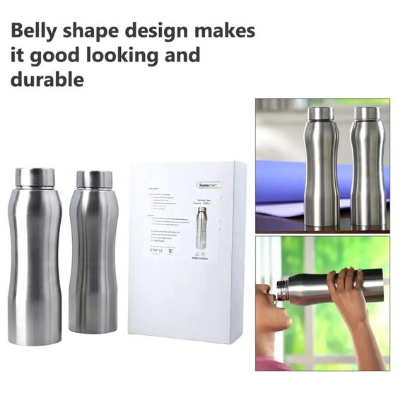 Homesmart Set of 2 Stainless Steel Belly Bottle 1 liter - Picture 3 of 7